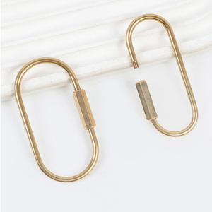 Porte-clés en laiton de 2,36 pouces avec fermoir à vis, mousqueton en laiton durable et simple pour clés - Product Image 1