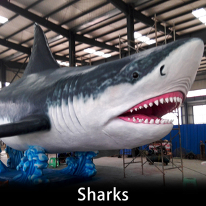 Venta al por mayor de figuras de animales realistas: tiburón, ballena, delfín en movimiento, esculturas decorativas para parques de atracciones - Product Image 5