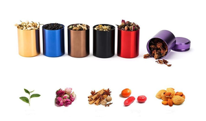 Pot de stockage hermétique en aluminium portable avec couvercle à vis, multifonctionnel pour herbes, épices, café, thés, conteneur de rangement - Product Image 3