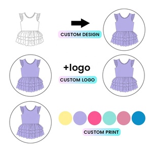 Kerui <strong>Girls</strong> Kids Dress OEM ODM Sleeveless Crew Neck Dress Premium Flutter Sleeve High Elastic Lace Hem Built In <strong>Shorts</strong> - Product Image 2