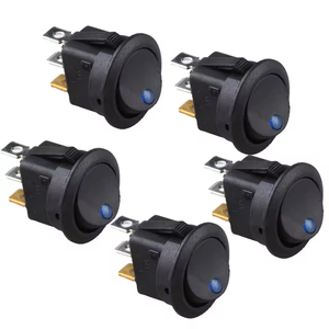 3 Pin KCD1 12V Mini Round Rocker Alternar com Lâmpada LED Iluminação On-Off Função para Uso Industrial - Product Image 3