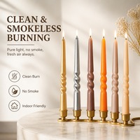 Bougies torsadées multicolores pour décoration de table de fête à domicile, bougies en paraffine torsadées personnalisées OEM, vente en gros, approvisionnement en vrac