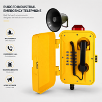 Teléfono de Emergencia de Alta Resistencia con Baliza de Advertencia y Bocina PA para Plataformas Petroleras, Minas y Sitios Industriales, Teléfono Industrial Impermeable