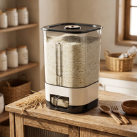 Distributeur de riz et de céréales de luxe moderne en plastique PP de 5 à 11 kg avec conteneur de stockage automatique polyvalent