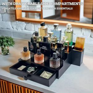 Multi Tiered Desktop <b>Storage</b> <b>Box</b> With <b>Drawers</b> And Hidden Tiers For Perfume Cosmetics Organizer Rectangle Standing Type - Product Image 2