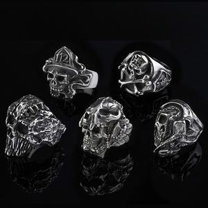 Anillos Punk para Hombre, Joyería de Acero Inoxidable, Diseños de Calaveras, Anillo de Dedo Personalizado Vikling, Precio al por Mayor - Product Image 1