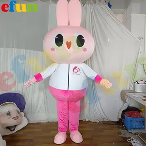 Efun MOQ 1 pezzo su misura cartone animato Cosplay festa di Pasqua coniglietto mascotte costume prestazioni animali tuta mascotte costume per la vendita