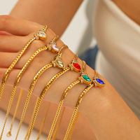 Colliers ras-du-cou de luxe tendance en acier inoxydable plaqué or, anti-ternissement, avec chaîne à maillons géométriques en zircon, superposés et multicouches, pour soirée