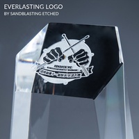 Trophées personnalisés en verre de cristal grand format avec logo, trophées de golf Iceberg Peak, gravure OEM et ODM, cadeaux souvenirs