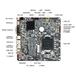 Esonic Bo Mạch Chủ ITX Mini Thế Hệ Thứ 10 H510 Bo Mạch Chủ ITX Mỏng LGA 1200 AIO M.2 SSD + WIFI DDR4 2 Kênh - Product Image 1