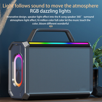 Micrófonos inalámbricos para máquina de Karaoke profesional, Unidad de bocina de 4 pulgadas, altavoz inalámbrico portátil LED RGB para exteriores para fiesta