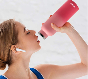 Yeway Wholesale Bouteille d'eau thermique isolée en métal isolée en acier inoxydable réutilisable noir mat 1l avec logo personnalisé - Product Image 5