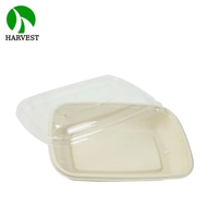 Boîte à lunch rectangulaire biodégradable en bagasse jetable pour micro-ondes
