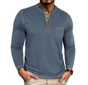 Camisa de Manga Larga para Hombre, Capa Interior, Manga Larga, Casual, Deportiva, Corte Holgado - Product Image 2