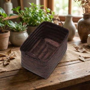 Hot Sale Natural <b>Bamboo</b> Utility Basket Rectangular Handcrafted Storage <b>Container</b> for Towels Toys Laundry - Product Image 6