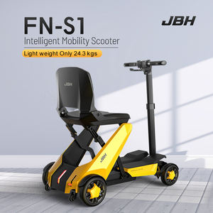 สกู๊ตเตอร์เคลื่อนที่สีเหลืองคลาสสิก พร้อมล้อป้องกันการพลิกคว่ำ เบาะนุ่ม สกู๊ตเตอร์ไฟฟ้าพับได้ 4 ล้อ - Product Image 2