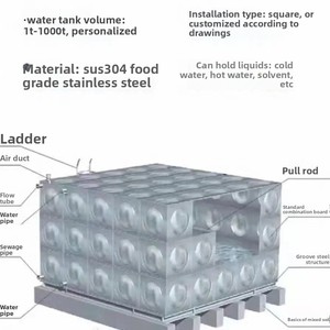 스테인레스 스틸 고급 내화 광고 팽창 304 대형 산업용 절연 물 탱크 - Product Image 5