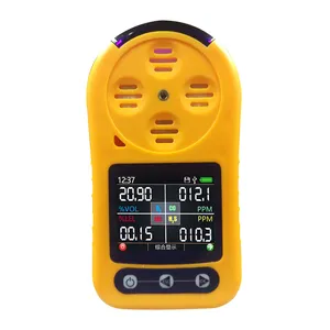 portable oxygen Flammable gas detector alarm 4in 1gas analyzer H2S meter