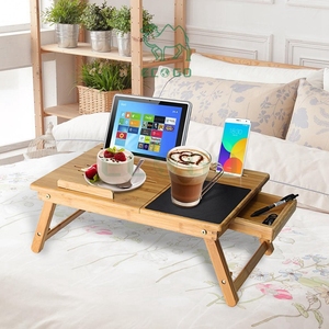 שולחן נייד במבוק מתקפל שולחן חיף מתכווננת עבור מחשב לוח מיטה עם מגירת צד הטיה - Product Image 6