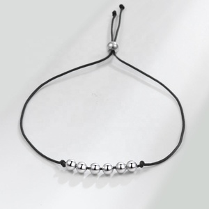 Wholesale Men Women 925 Sterling Silver Minimalist <strong>Beads</strong> <strong>Bracelets</strong> Jewellery Unisex Fashion Rope Silver <strong>Beads</strong> <strong>Bracelets</strong> - Product Image 6