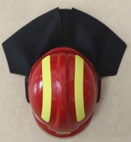 Casque de sécurité rouge pour pompier avec visière transparente relevable, bandes réfléchissantes, protection du cou, casque de sauvetage pour pompier