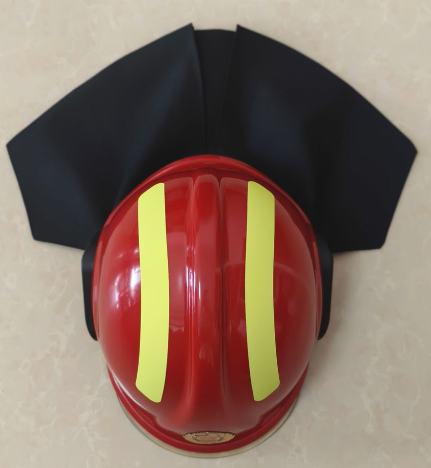 Red Firefighter Safety Helmet with Clear Flip up Visor Reflective ...