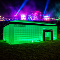 Tente gonflable LED pour jardin, Tentes de réception gonflables, Tente de discothèque gonflable noire