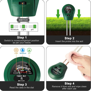 3-trong-1 đất phân tích độ ẩm Detector chất lượng pH Giá trị phát hiện trong chậu nước đo độ ẩm cho nhà kính, trang trại - Product Image 4
