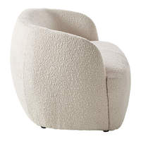 Canapé de sol au design minimaliste moderne, fauteuil d'appoint en laine d'agneau à dossier haut et accoudoirs, canapé de salon, fauteuil individuel de détente