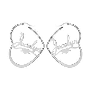 Venta caliente pendiente <span class=keywords><strong>de</strong></span> aro <span class=keywords><strong>de</strong></span> acero inoxidable nombre personalizado pendiente Aro para regalo <span class=keywords><strong>de</strong></span> joyería tamaño 30MM a 100MM - Product Image 6