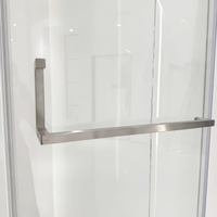 Porte de douche pivotante sans cadre en aluminium pour hôtel de luxe, personnalisable en gros, cabine de douche en verre à profilé en aluminium