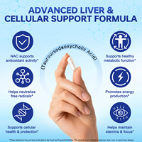 Capsules végétaliennes TUDCA 1000mg et NAC 200mg en gros sous marque privée pour la santé hépatique, la métabolisme, l'énergie et la concentration