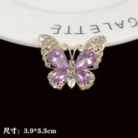 Accessoires papillon 3D en métal, strass, alliage, papillon en cristal, breloques DIY pour ongles, décorations pour grille d'aération de voiture et coque de téléphone