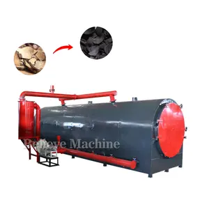 Horno de carbonización de concha de coco de troncos de madera para horno de carbonización de carbón Máquina de biochar de tiempo de enfriamiento corto