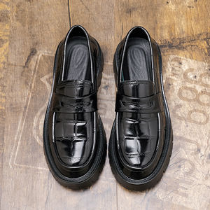 Chaussures habillées pour hommes à semelle épaisse, augmentant la taille, formelles, durables, en acier, bout rond, chaussures en cuir à semelle épaisse, augmentant la taille - Product Image 5