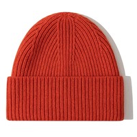 Bonnet décontracté unisexe en 100 % laine, style européen et américain, automne/hiver, taille extra-large, épais, tricoté, prêt pour l'exportation transfrontalière