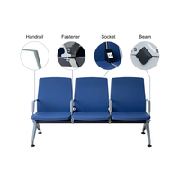 Silla Modular para Proyectos Comerciales OEM ODM con Enchufe Eléctrico, de 2 a 5 Plazas, para Espacios Públicos, Escuelas, Centros Comerciales, Hoteles, Aeropuertos y Hospitales