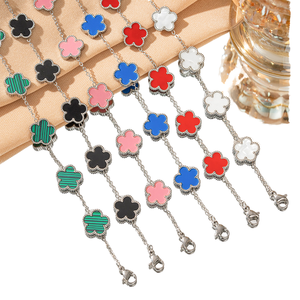 Vendita calda 18K oro Van bracciale da donna alta qualità <span class=keywords><strong>quadrifoglio</strong></span> 13MM biadesivo geometrico Trendy in acciaio inox - Product Image 4