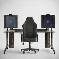 Fauteuil de Gaming Club de Luxe en Cuir PU de Haute Qualité, Style Exécutif Traditionnel, Convertible, Hauteur Réglable, avec Refroidissement en Acier Inoxydable pour Chambre à Coucher