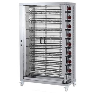 Asador de pollos eléctrico de 8 lanzas, luz 40/48 pollos, 33600 W, 400/3V, 53403L84, EURAST, para nueces de maíz - Product Image 1