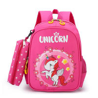 Sacs d'école pour enfants en gros, motifs animaux mignons, trousse à crayons, fermeture éclair en polyester, ceinture à coussin d'air, fermeture éclair intérieure