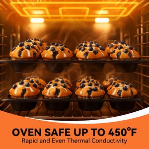 <span class=keywords><strong>JOHO</strong></span> BAKING Juego de Moldes Rectangulares Antiadherentes Desechables de Alta Resistencia para Muffins, 12 y 6 Tazas, Acero al Carbono de 0.5mm de Grosor - Product Image 6