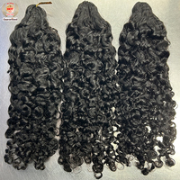 Extensions de cheveux humains bouclés birmans bruts, sans nœuds, pré-séparées, en vrac, pour crochet, invisibles, effet plume, pré-bouclées