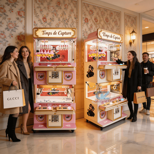 Mini-machine à grue pour 4 joueurs avec accepteur <span class=keywords><strong>de</strong></span> billets et <span class=keywords><strong>de</strong></span> pièces, lecteur <span class=keywords><strong>de</strong></span> <span class=keywords><strong>cartes</strong></span>, jeu d'arcade personnalisé, son réaliste et lumières clignotantes en métal - Product Image 3