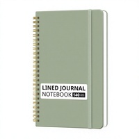 Carnet de composition A5 personnalisé en PVC noir ligné, 70 feuilles, spirale, couverture rigide pour l'école et le travail