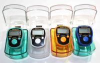 Compteur à main avec support-Clicker mécanique et numérique pour golf, 5 chiffres, coque en acier inoxydable 304, orange/blanc/rose