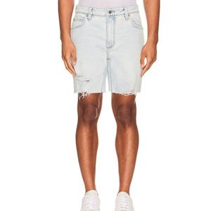 Shorts de Mezclilla Desgastados al por Mayor de Fábrica OEM, Shorts de Mezclilla Casuales de Moda para Hombre, Lavado Azul Claro - Product Image 3