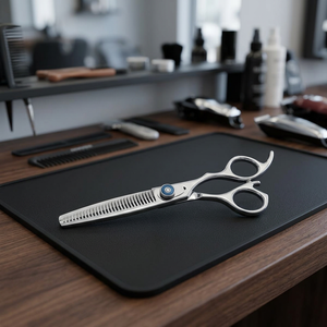 Ciseaux professionnels pour la retouche des cheveux, en acier inoxydable, 32 dents, manche long, pour droitiers, pointe arrondie, usage en salon - Product Image 3