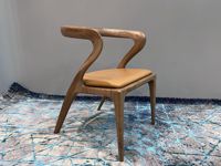 Chaises de salle à manger en bois et cuir robustes DISHI, chaise de salle à manger en bois massif et cuir