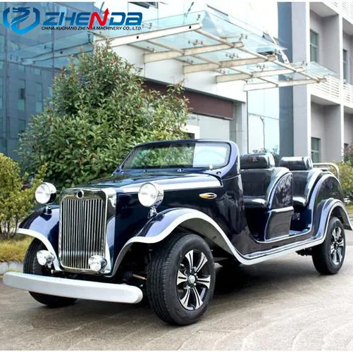 Beautiful battery powered tourist car/Retro convertible classic sightseeing car/Outdoor retro tourist sightseeing car